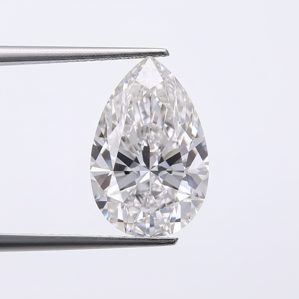 3.08 Carat F VVS1 Pear Shape CVD Lab Grown Diamond IGI Certified
