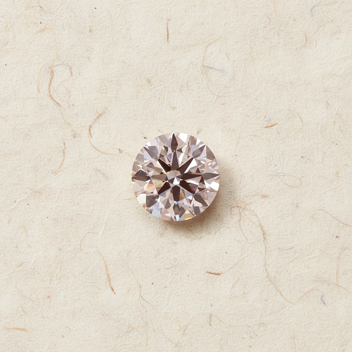 3,08 karaat ronde lab-gegroeide diamant, VS1/FANCY ROZE