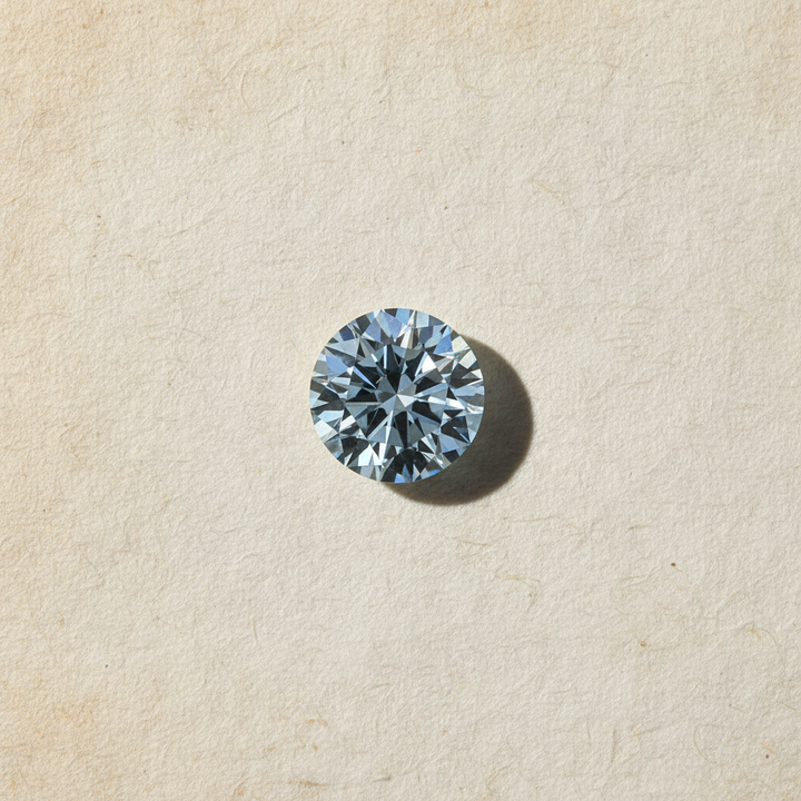 3,08 karaat ronde lab-grown diamant, VVS2/FANCY INTENSE BLAUW