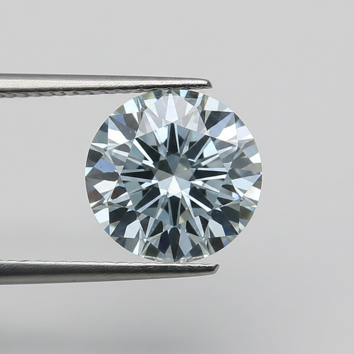 3,08 karaat ronde lab-grown diamant, VVS2/FANCY INTENSE BLAUW