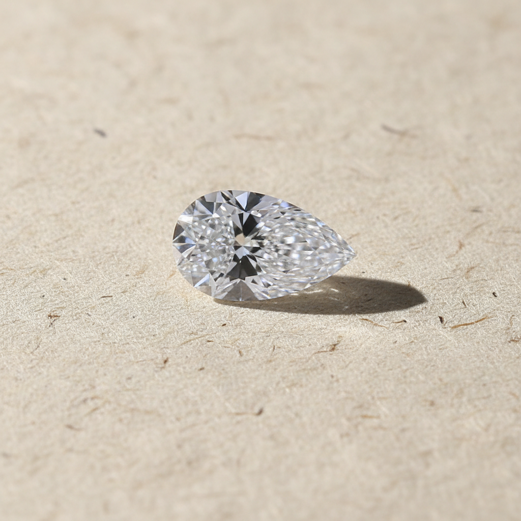 3.09 Carat Pear Cut Lab Grown Diamond VVS2 D Color IGI Certified
