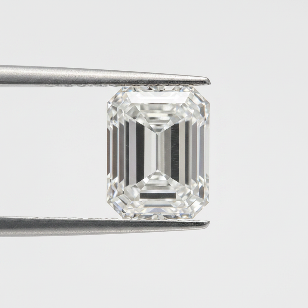 Diamant cultivé en laboratoire taille émeraude de 3,10 carats, VS2/E