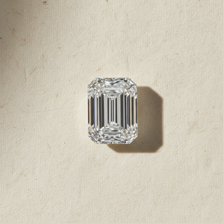 Diamant émeraude cultivé en laboratoire de 3,10 carats, VVS2/F