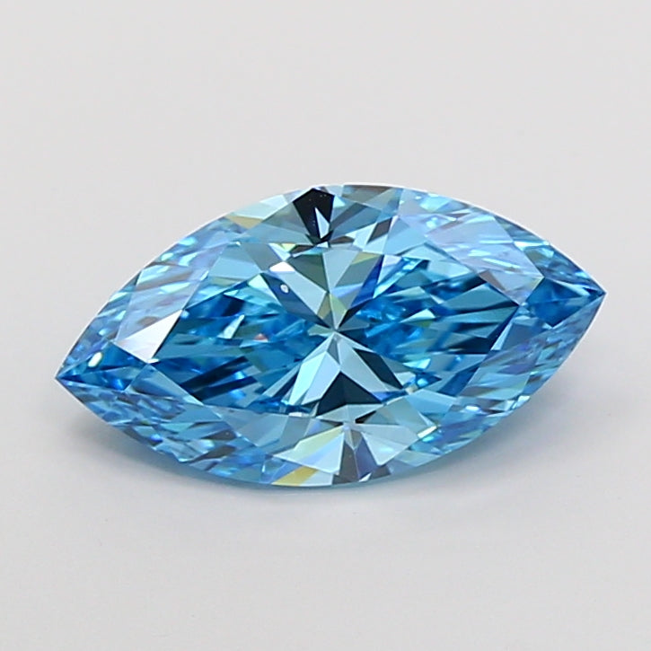 3.10 Carat Marquise Cut Lab Grown Diamond VS2Fancy Vivid Blue