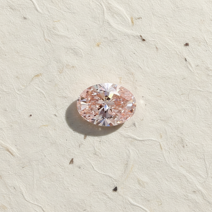 3,10 karaat ovale geslepen laboratoriumdiamant, VVS2/fancy intens roze