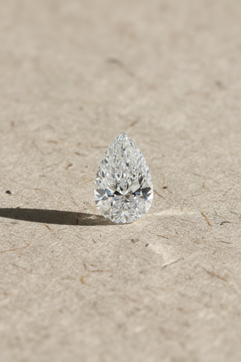 3.10 Carat Pear Cut Lab Grown Diamond VS2 D Color IGI Certified
