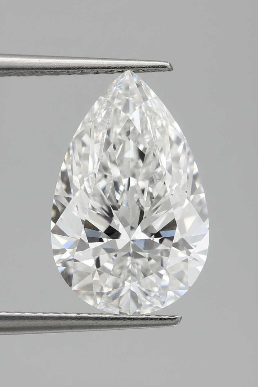 3.10 Carat D VS2 Pear Shape CVD Lab Grown Diamond IGI Certified
