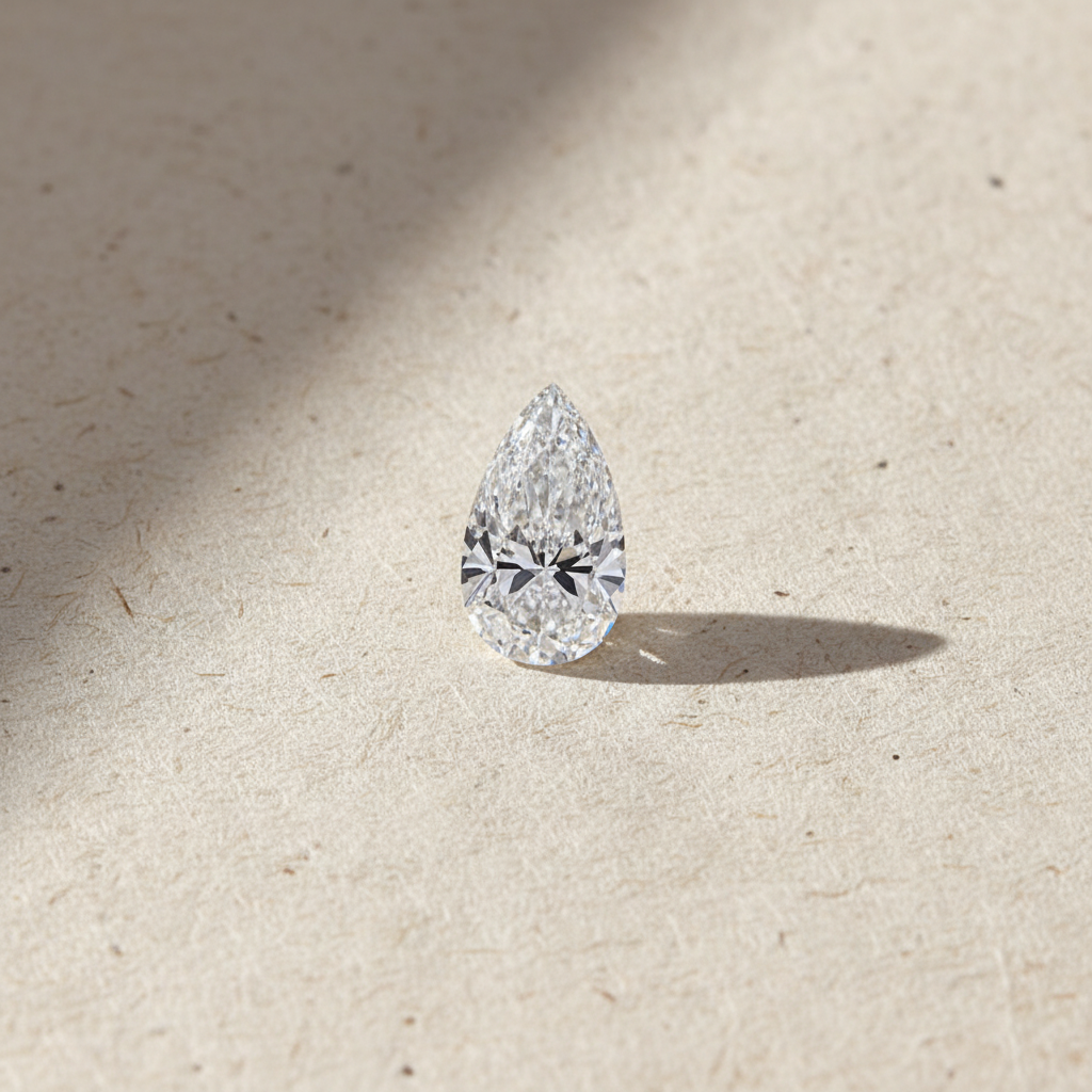 3.10 Carat Pear Cut Lab Grown Diamond VVS2 D Color IGI Certified
