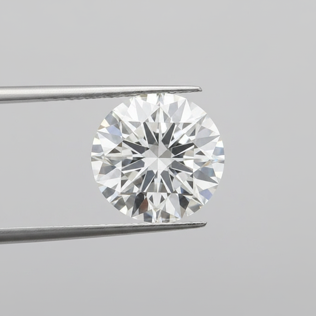 IGI Certified 3.10 Ct E Color VVS1 Round CVD Diamond with 9.37mm Diameter