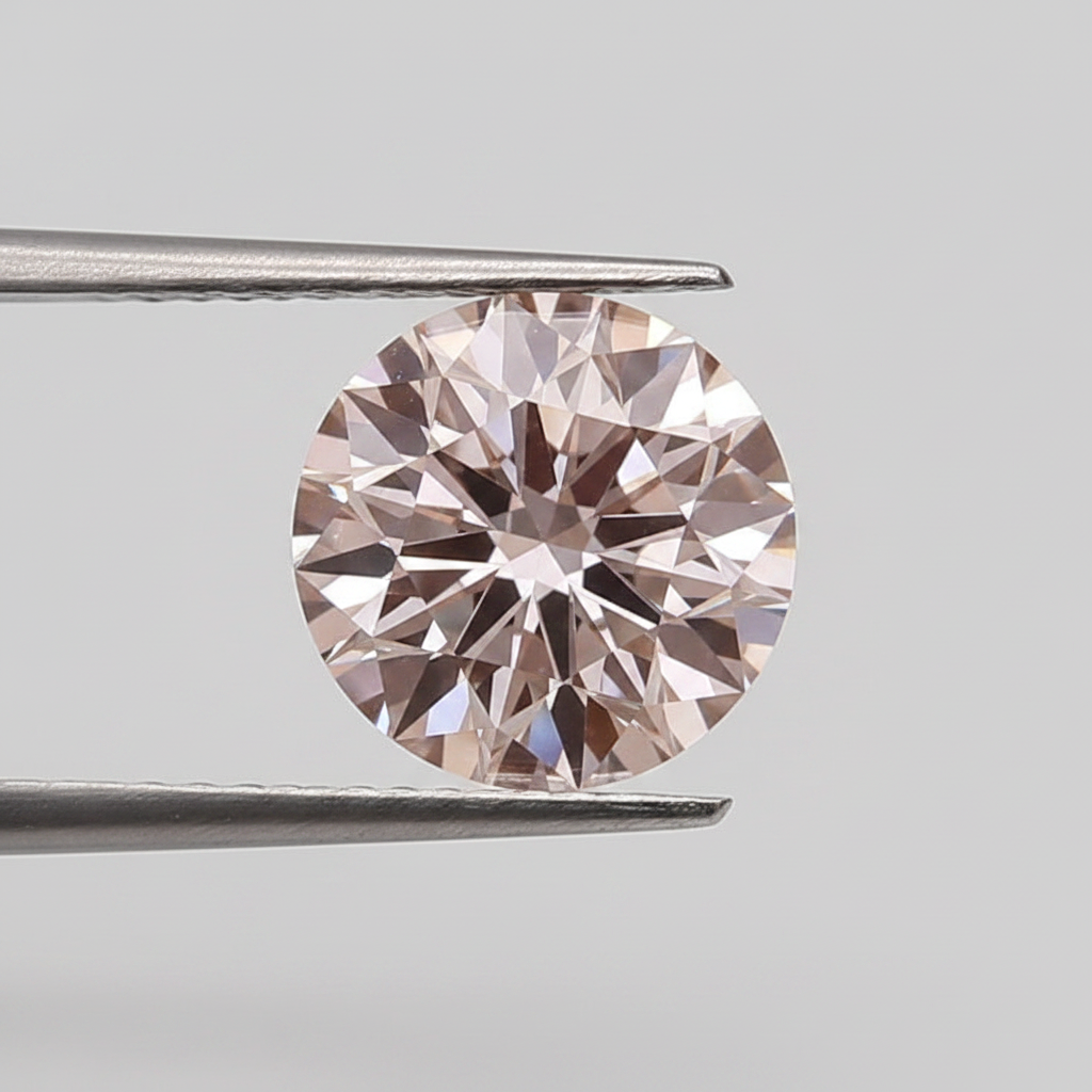 3,10 karaat ronde lab-gegroeide diamant – VS1/FANCY INTENSE ROZE