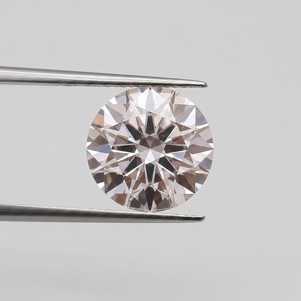 3,10 karaat ronde lab-gegroeide diamant, VS2/FANCY ROZE