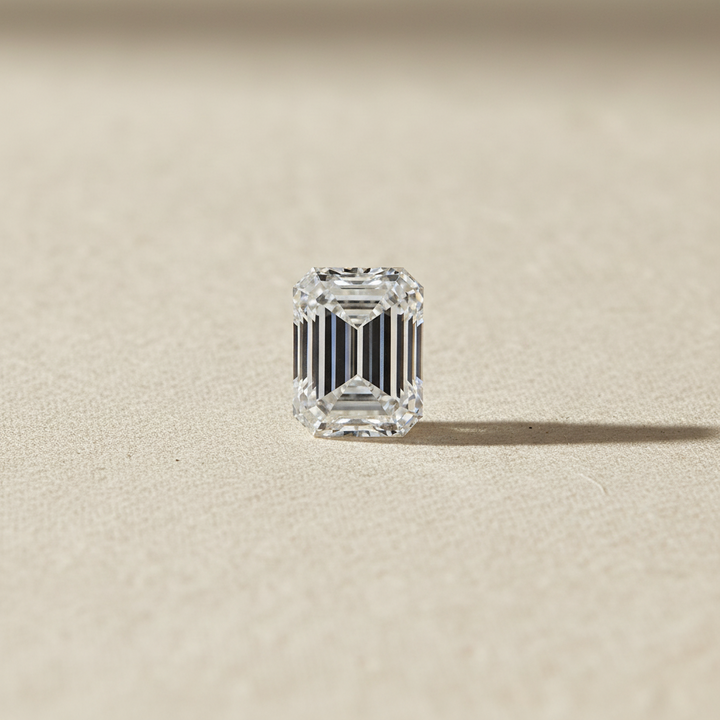 Diamant cultivé en laboratoire taille émeraude de 3,11 carats, VVS2/E