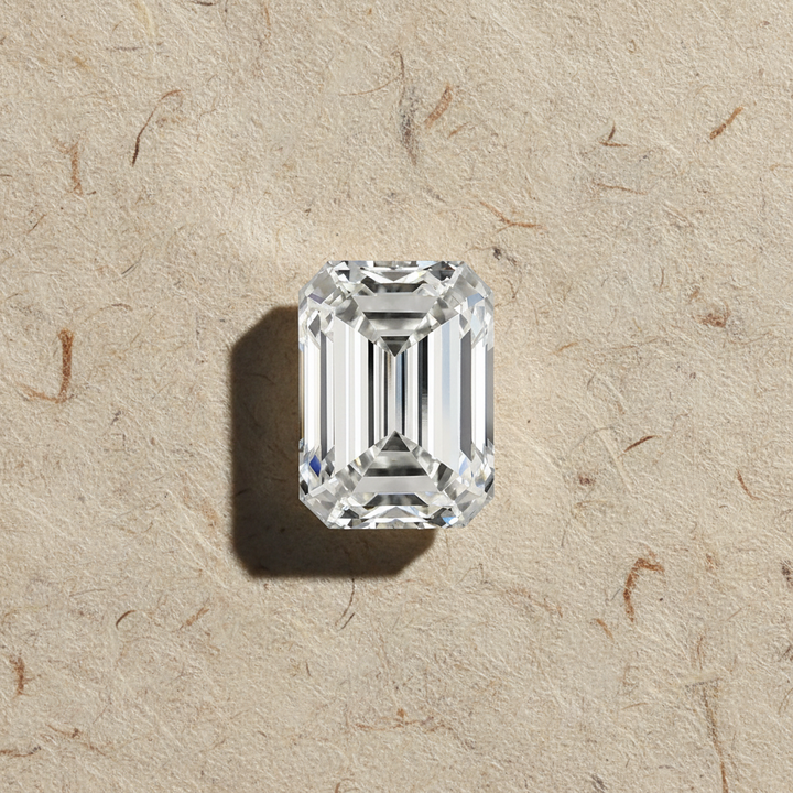 Diamant émeraude cultivé en laboratoire de 3,11 carats, VVS2/F