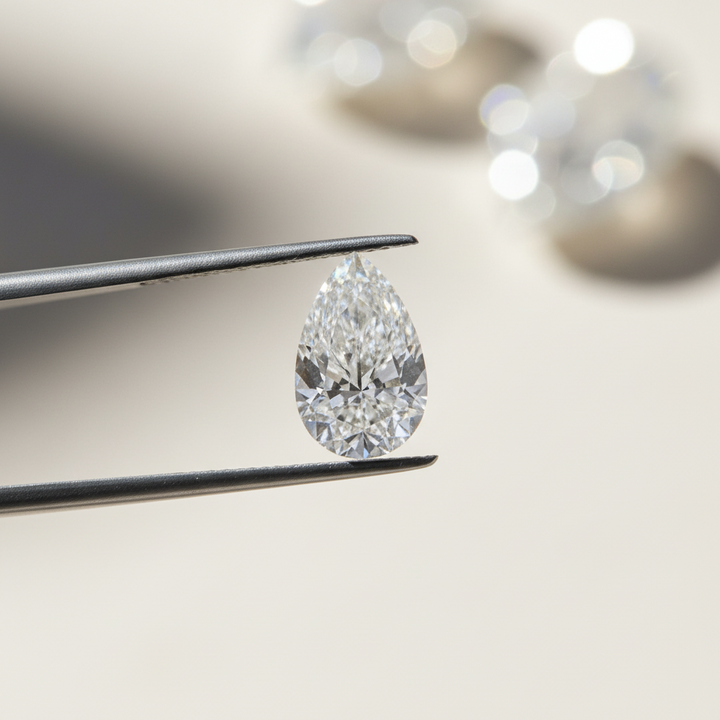 3.11 Carat F VVS2 Pear Shape CVD Lab Grown Diamond IGI Certified
