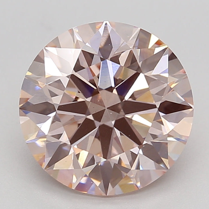 Diamante cultivado en laboratorio redondo de 3,12 quilates VS2 ROSA INTENSO FANCY
