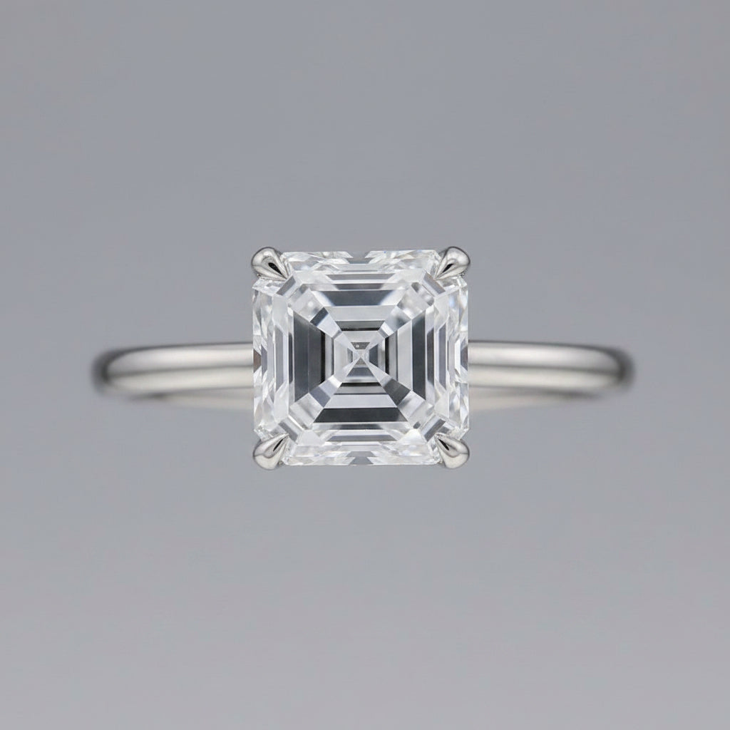 Diamant cultivé en laboratoire Asscher de 3,19 carats, VS2/D