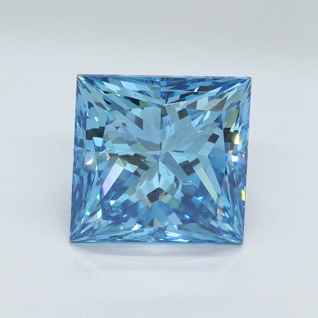 3.19 Carat Princess Cut Lab Grown Diamond VS2Fancy Vivid Blue