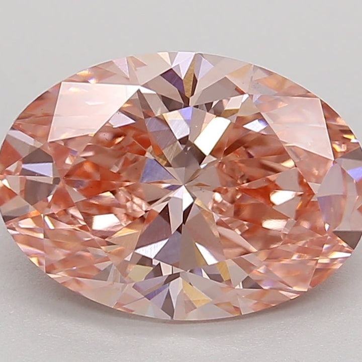 3.1 Carat Oval Cut Lab Grown Diamond VS1 FANCY VIVID PINK