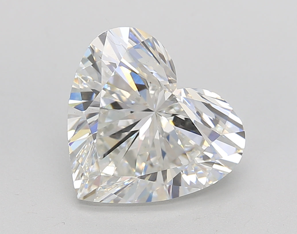 3.20 ct Heart Cut Lab-Grown Diamond, GIA Certified, VS1 Clarity, H Color