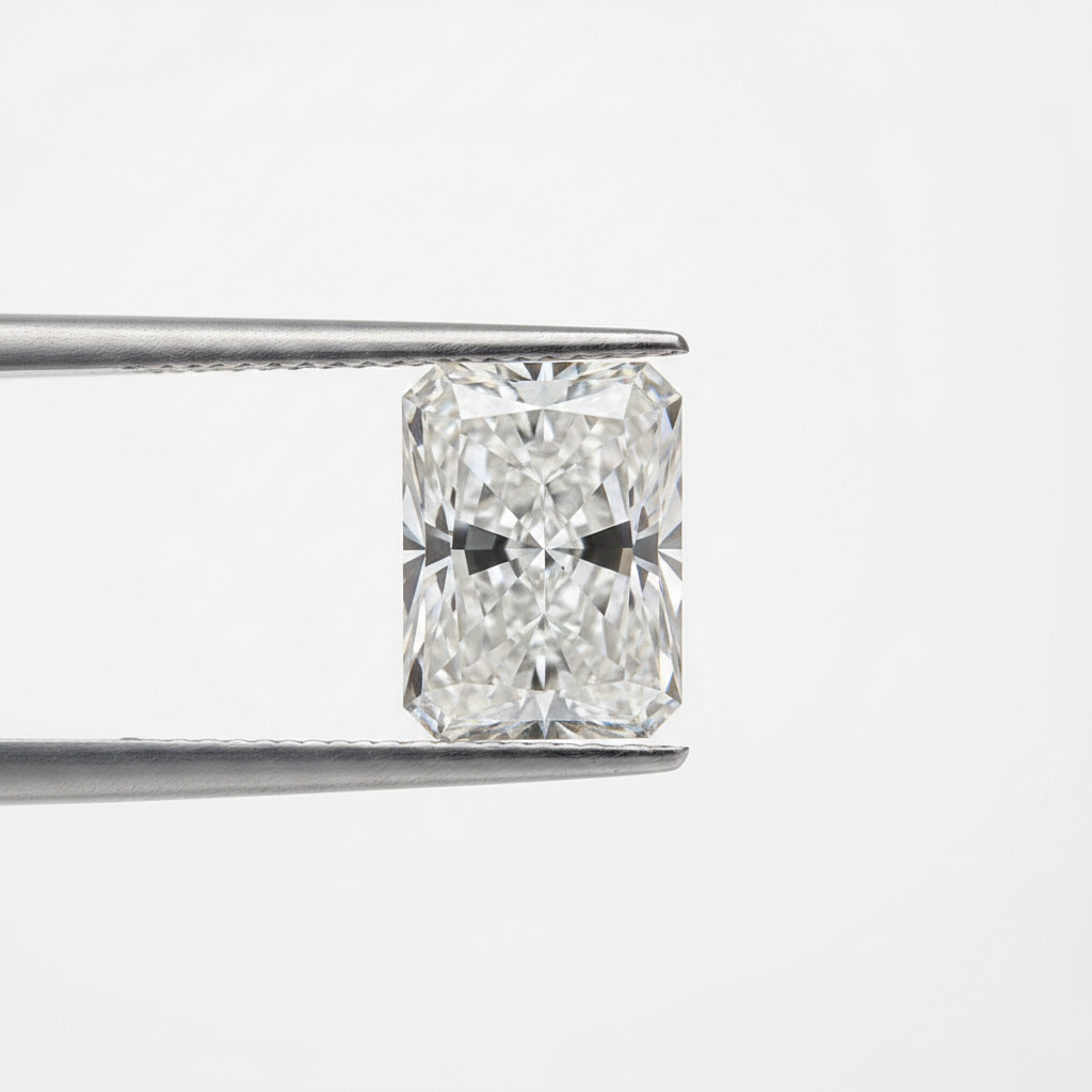 Diamante cultivado en laboratorio de talla radiante de 3,22 quilates, VVS1/E