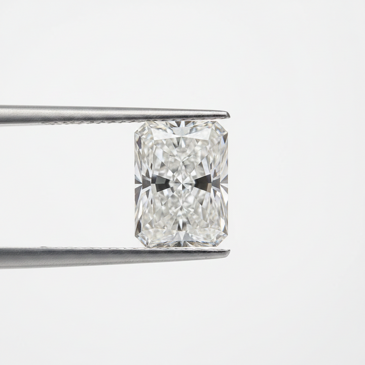 Diamante cultivado en laboratorio de talla radiante de 3,22 quilates, VVS1/E