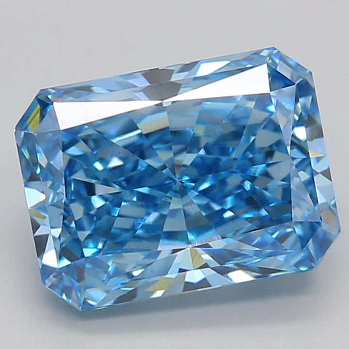 3.23 Carat Radiant Cut Lab Grown Diamond VS1 FANCY VIVID BLUE