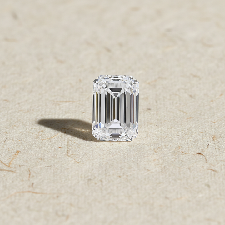 Diamant cultivé en laboratoire taille émeraude de 3,30 carats, VS1/D