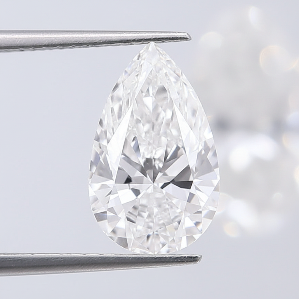 3.30 Carat D VS1 Pear Shape CVD Lab Grown Diamond IGI Certified
