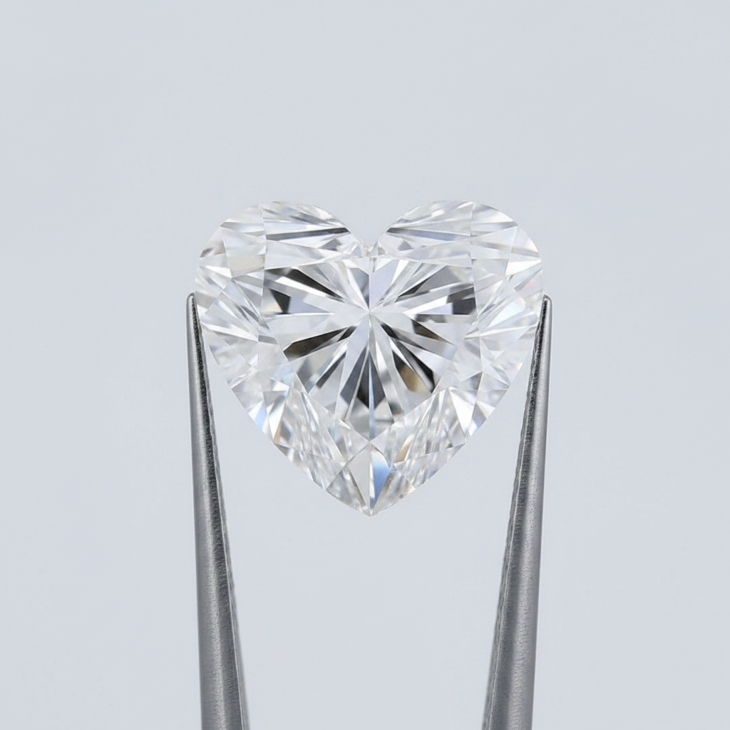 3.39 Carat D Color VVS2 Heart Shape CVD Lab Grown Diamond IGI Certified
