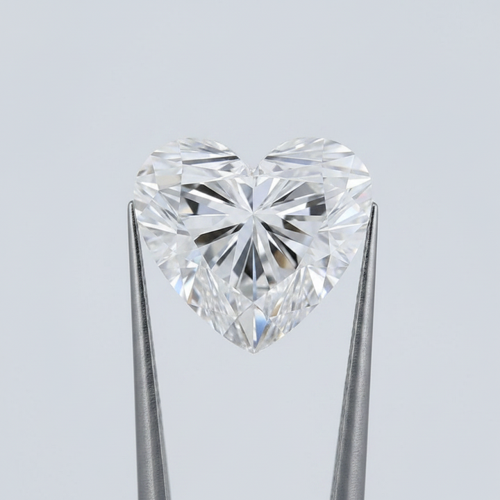 3.39 Carat D Color VVS2 Heart Shape CVD Lab Grown Diamond IGI Certified
