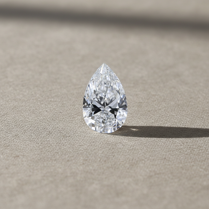 3.41 Carat Pear Cut Lab Grown Diamond VVS2 E Color IGI Certified
