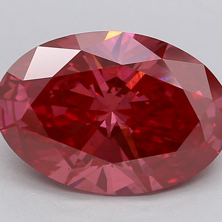 Diamante cultivado en laboratorio de talla ovalada de 3,4 quilates SI1 FANCY ROSA PROFUNDO