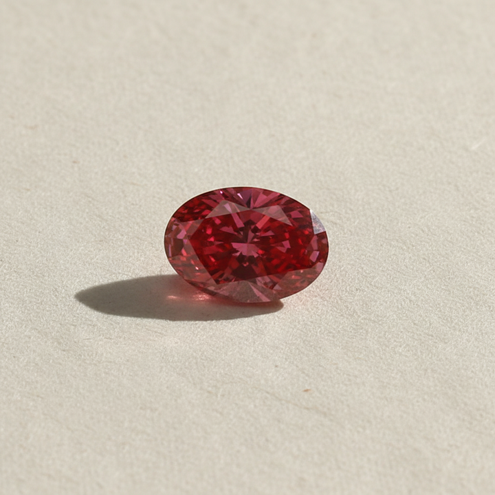 3,4 Karat Lab-Grown-Diamant im Ovalschliff, SI1/FANCY DEEP PINK
