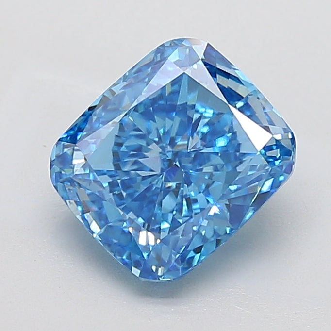 Diamante cultivado em laboratório modificado com almofada de 3,50 quilates VVS2 Fancy Vivid Blue