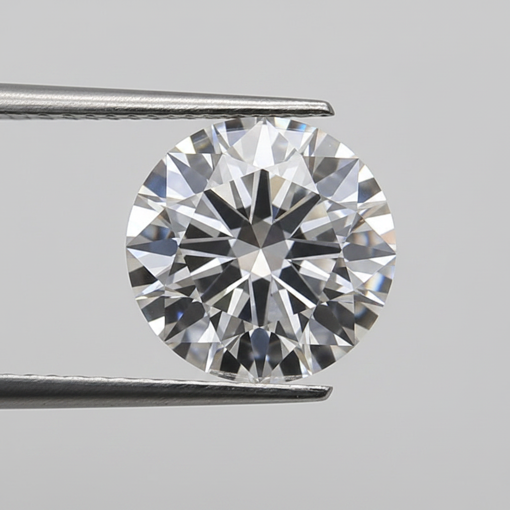 Diamante redondo cultivado em laboratório de 3,50 quilates, VS1/G