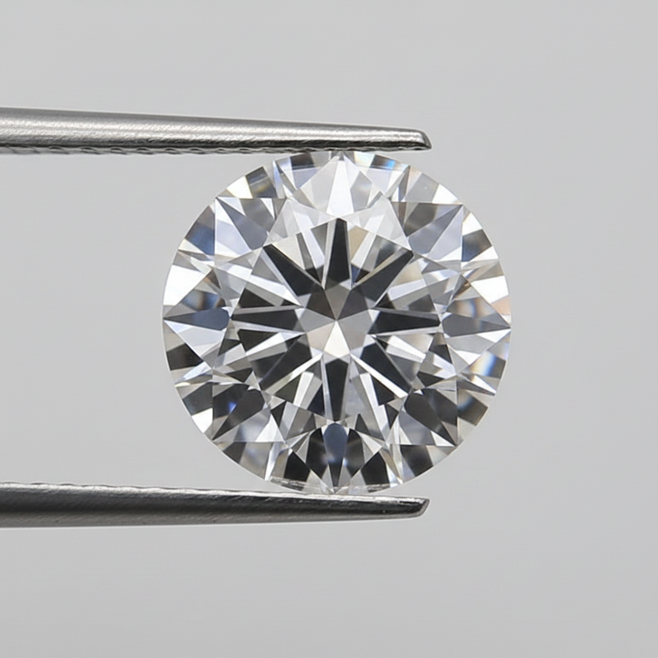 Diamante redondo cultivado em laboratório de 3,50 quilates, VS1/G