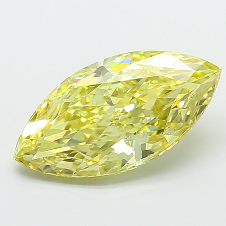 3.51 Carat Marquise Cut Lab Grown Diamond VS1Fancy Intense Yellow