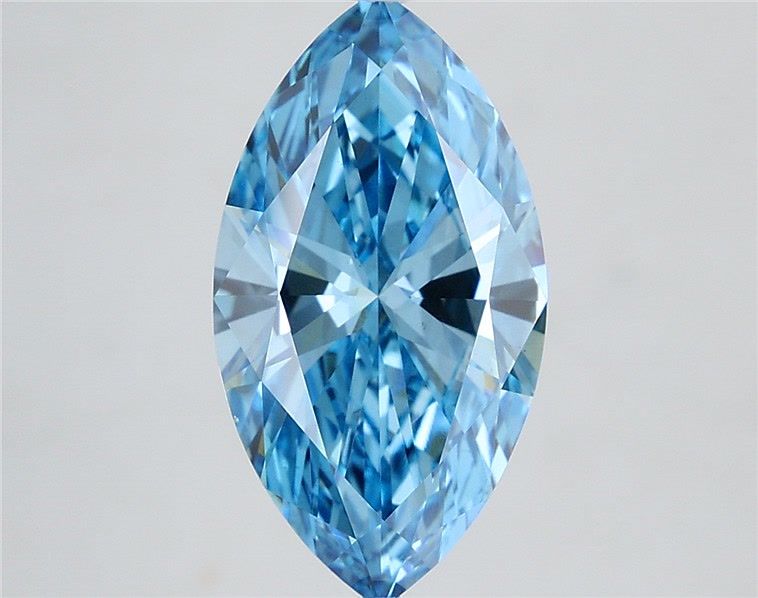 3.51 Carat Marquise Cut Lab Grown Diamond VS1Fancy Vivid Blue