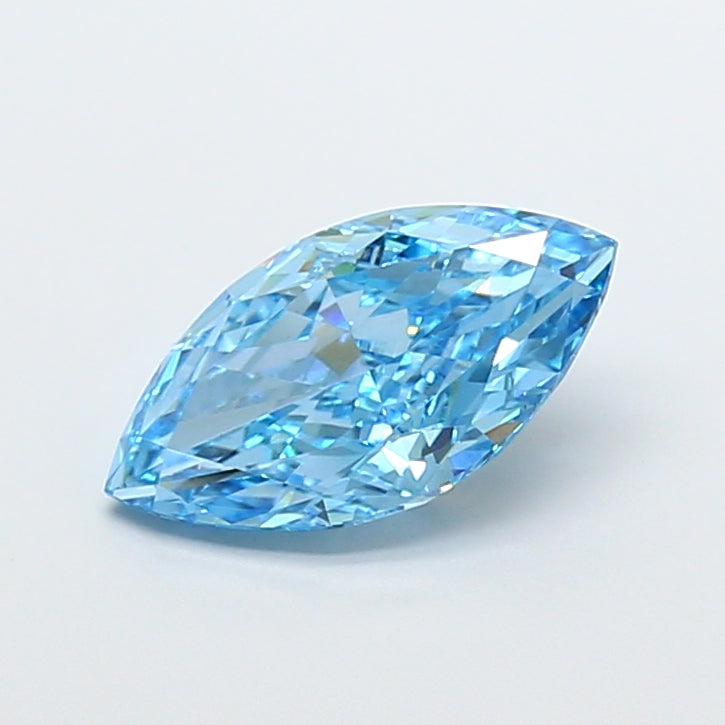 3.51 Carat Marquise Cut Lab Grown Diamond VVS2Fancy Vivid Blue