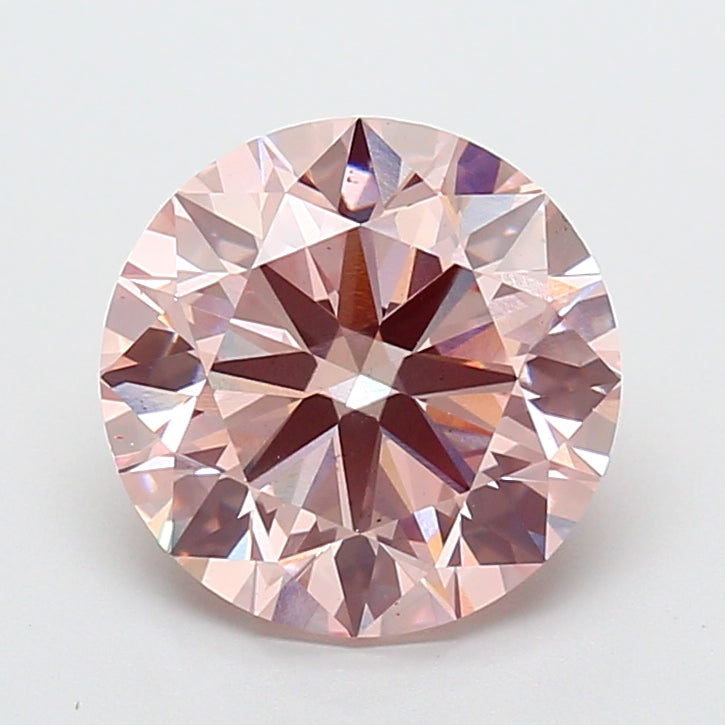 3.51 Carat Round Lab Grown Diamond VS2 Fancy Pink