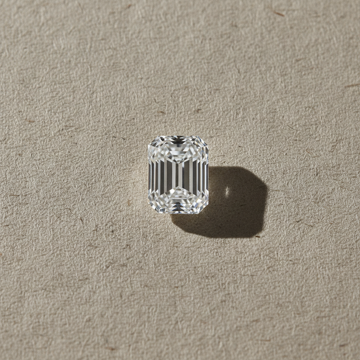 Diamant cultivé en laboratoire taille émeraude de 3,52 carats, VS1/D