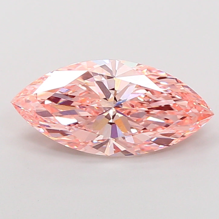 3.55 Carat Marquise Cut Lab Grown Diamond VVS2Fancy Vivid Pink