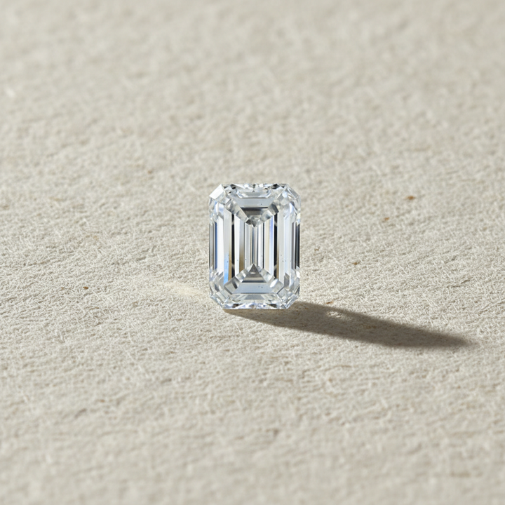 Diamant cultivé en laboratoire taille émeraude de 3,79 carats, VS2/D