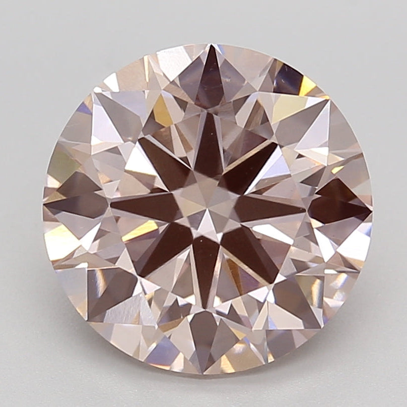 3.82 Carat Round Cut Lab Grown Diamond VS1 Fancy Pink