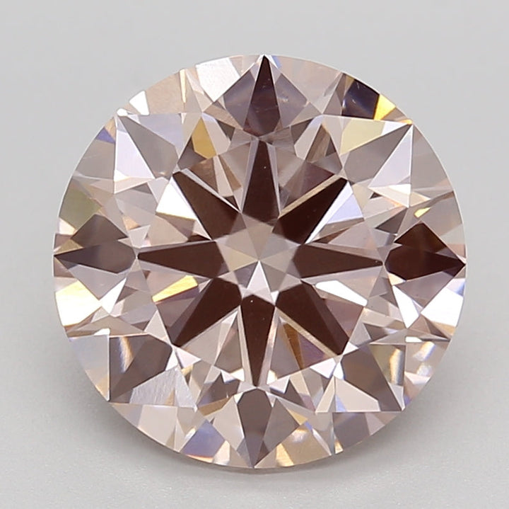 3.82 Carat Round Cut Lab Grown Diamond VS1 Fancy Pink