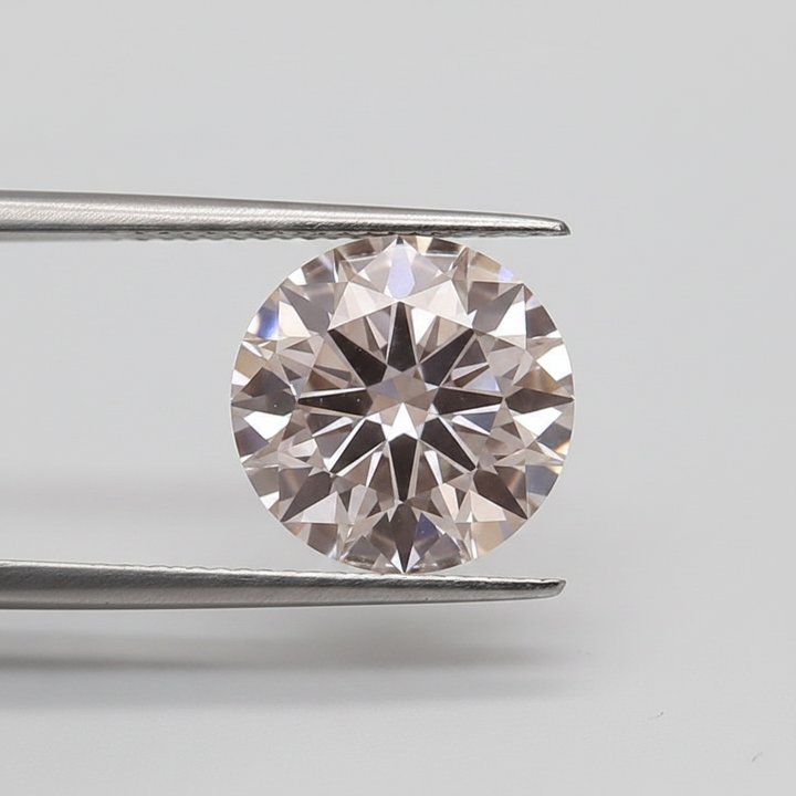 3,82 karaat ronde geslepen laboratoriumdiamant, VS1/fancy roze