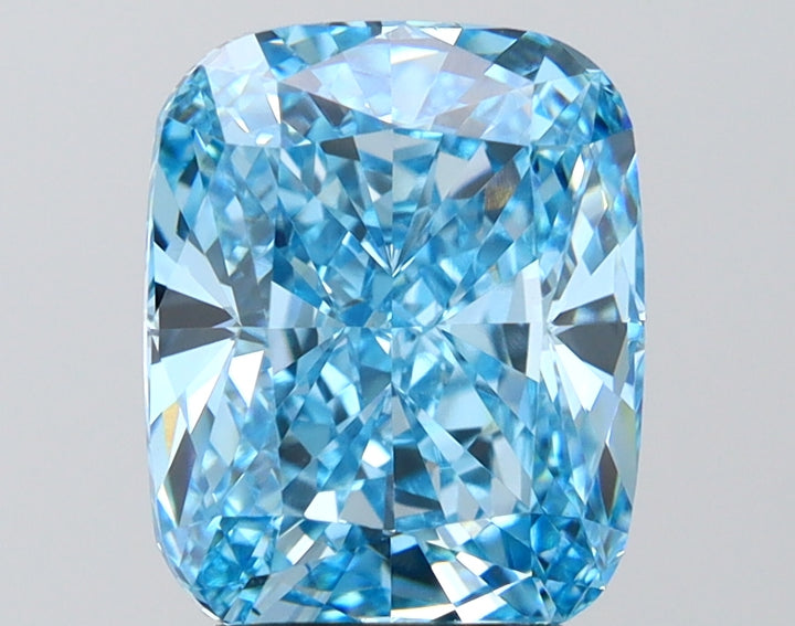 3,83 karaat kussen gemodificeerde lab-grown diamant VS1 fancy levendig blauw