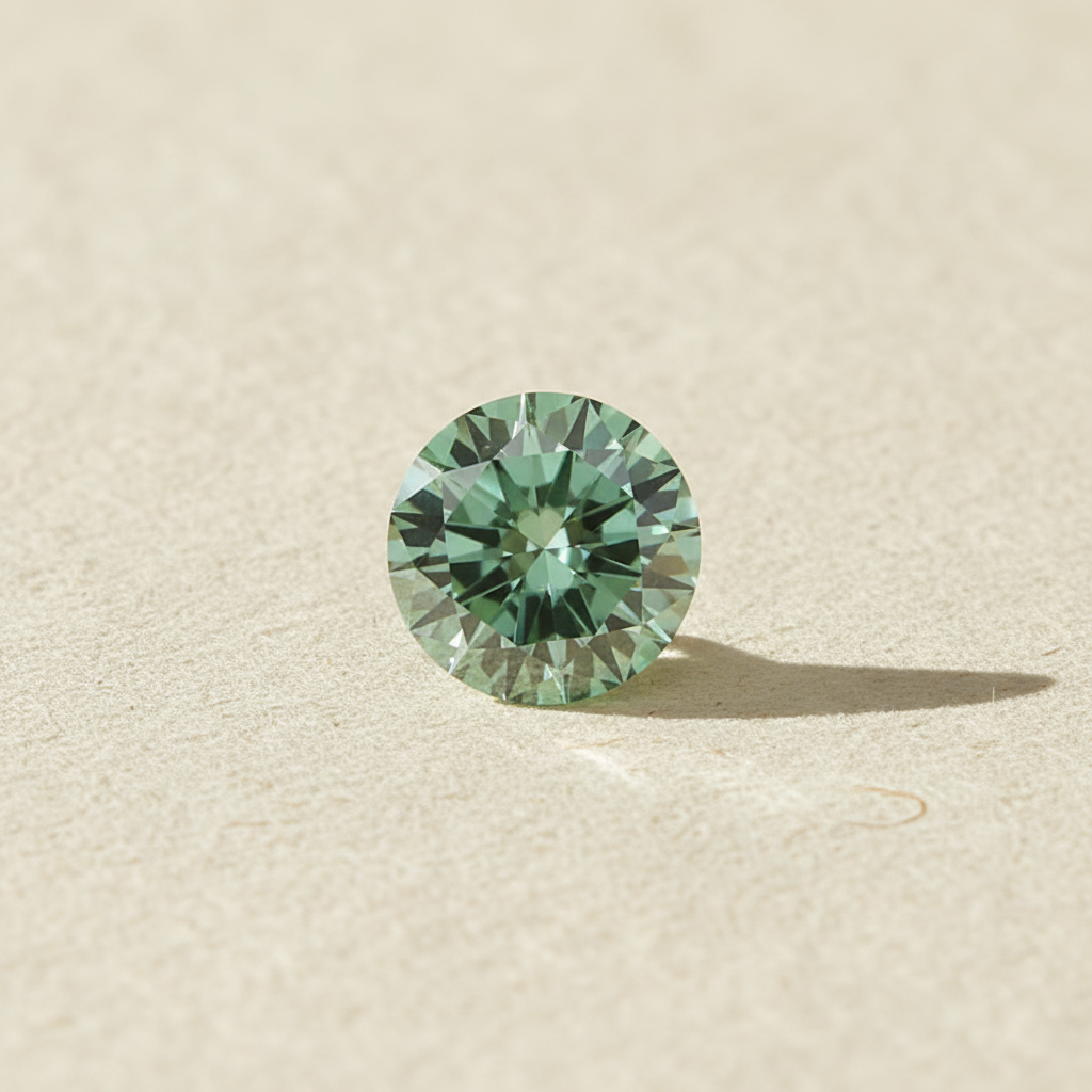 4.00 Carat Round Fancy Vivid Green Lab Grown Diamond VS2 IGI Certified