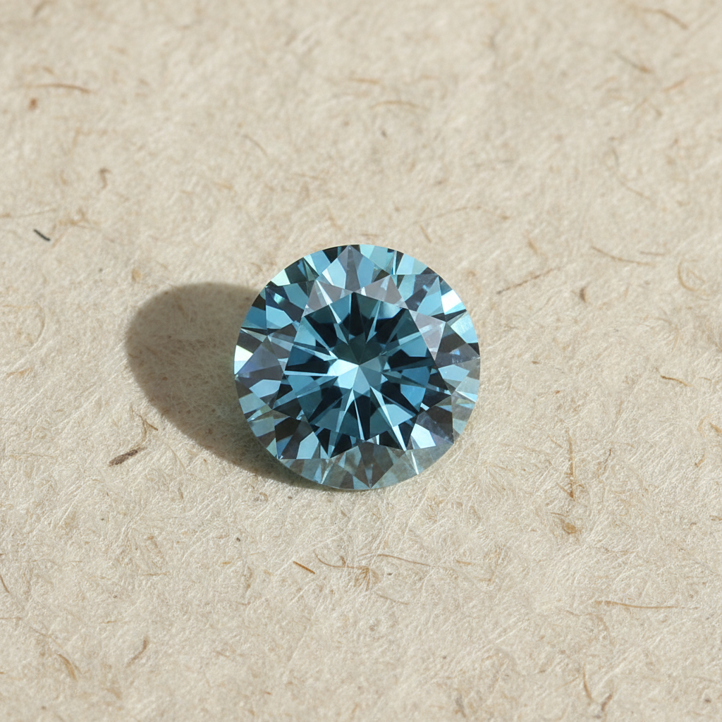 4.01 Carat Round Fancy Vivid Blue Lab Grown Diamond VVS2 IGI Certified
