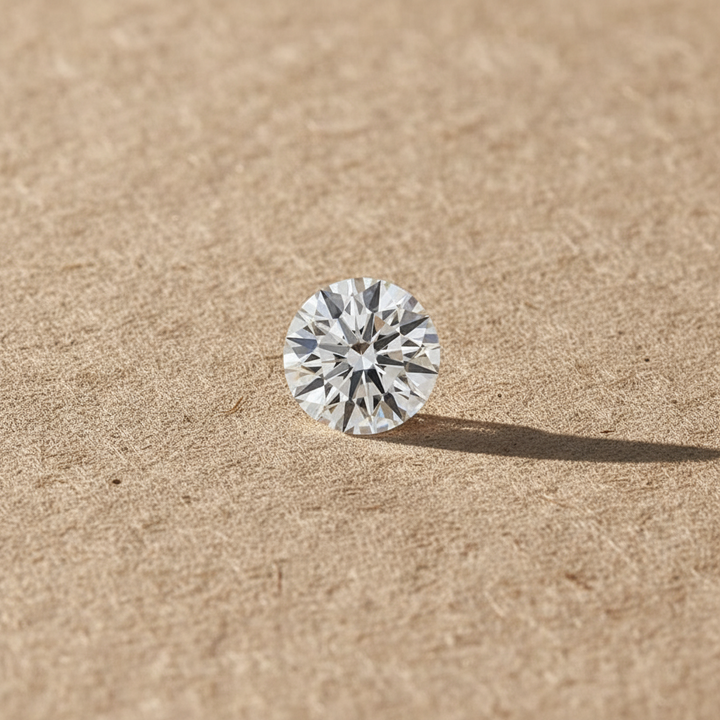 4.07 Carat Round F VVS2 Lab Grown Diamond Ideal Cut IGI Certified